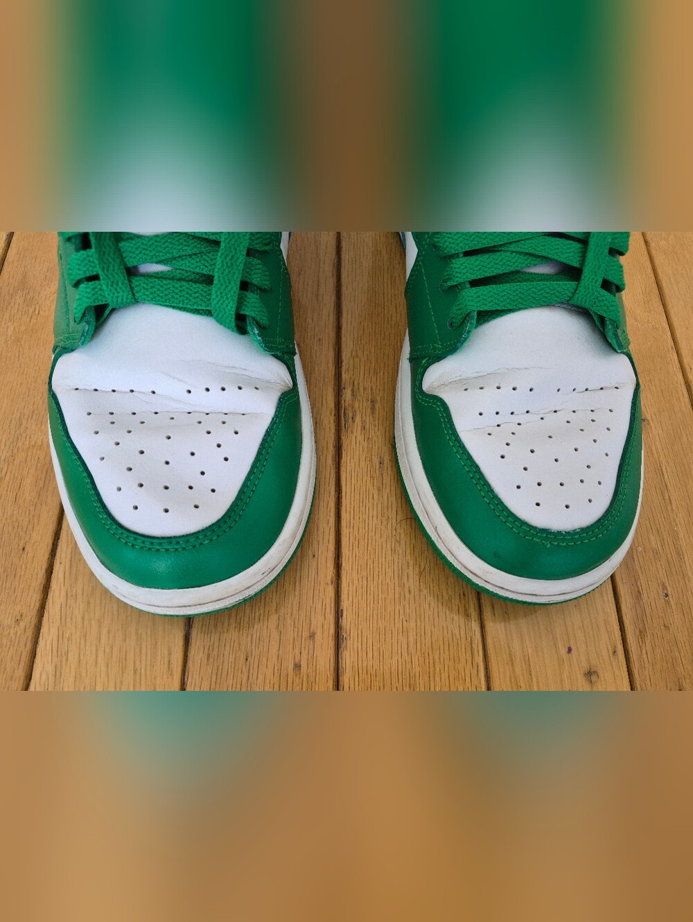 Jordan 1 Low Lucky Green Aquatone Women’s 10.5 Gorpcore Streetwear Dark Academia - Picture 4 of 12